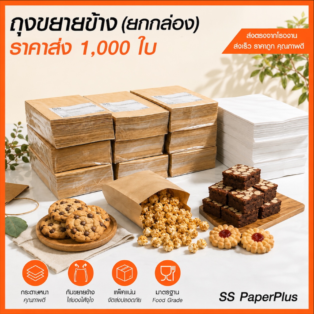 ถุงขนมขยายข้าง ขายส่ง ยกกล่อง ราคาถูก (1,000 ใบ)