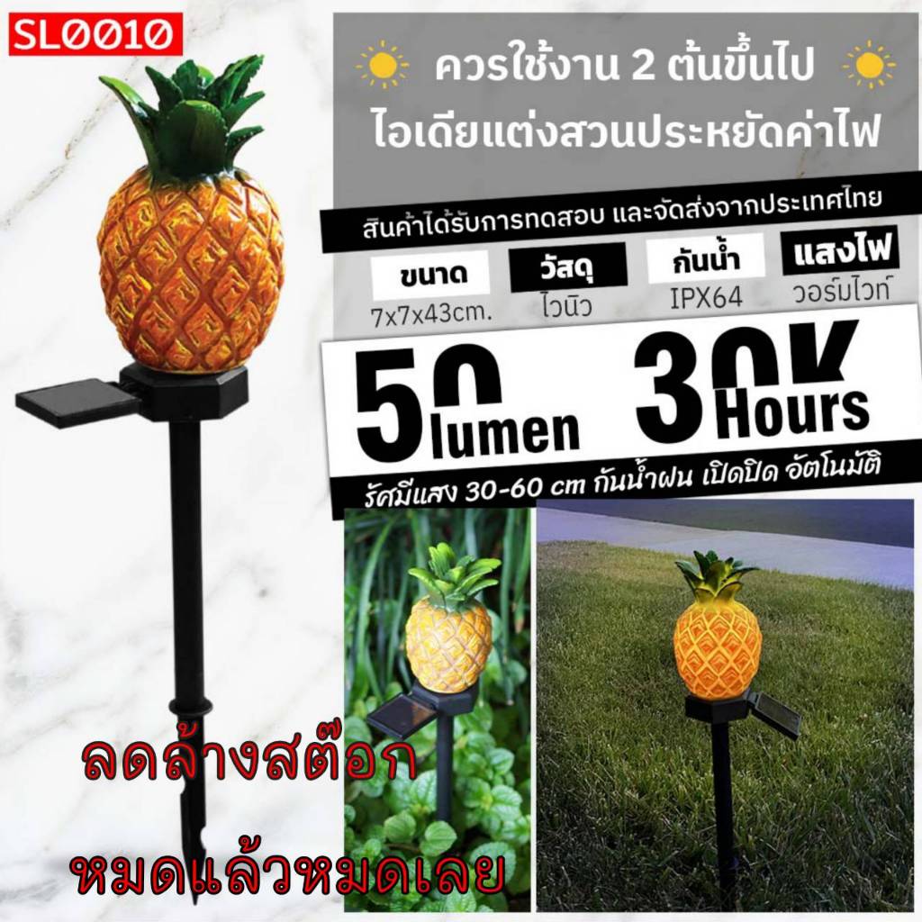 โคมไฟโซล่าเซลล์ Cactus โคมไฟกระบองเพชร โคมไฟสับปะรด ตกแต่งไฟ สว่างตอนกลางคืน solarlight solarcell