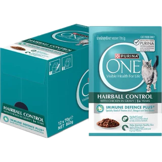 Purina One อาหารเปียกแมว 70g ยกโหล 12 ซอง คละรสได้ 5 สูตร ลูกแมว แมวโต เนื้อชิ้นในน้ำเกรวี่