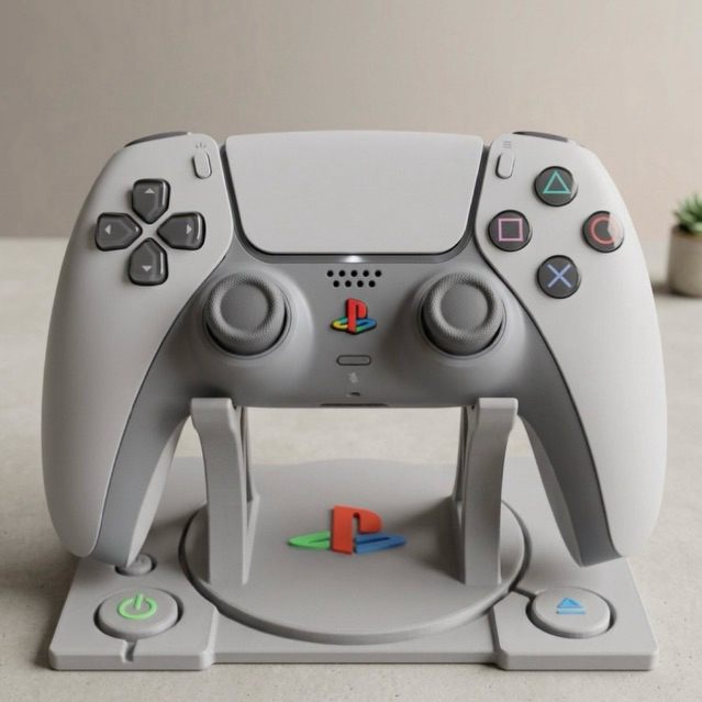 แท่นวางจอย PS5 ขาตั้งจอย DualSense ดีไซน์เครื่อง PS1 คลาสสิก มินิมอล สำหรับแต่งโต๊ะคอม โต๊ะเกมมิ่ง