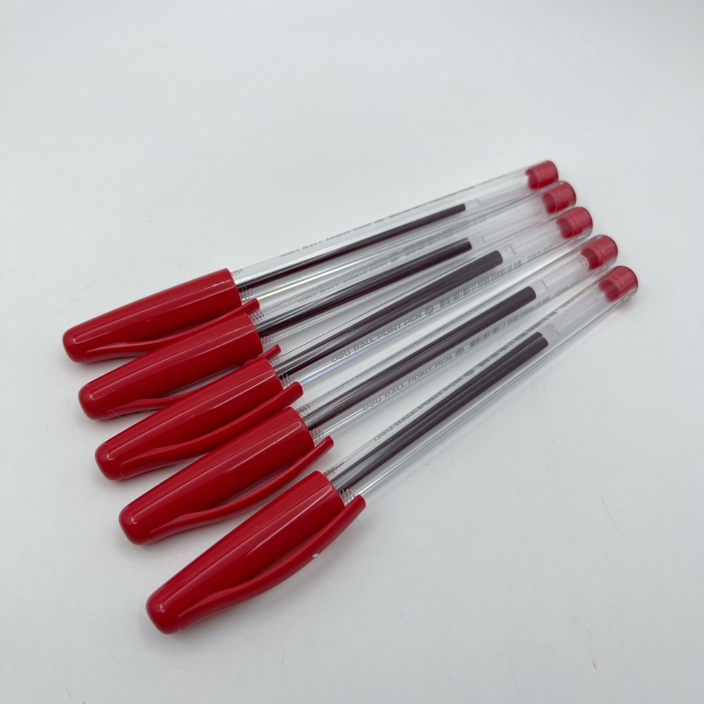 (5 ด้าม) ปากกา ลูกลื่นแบบปลอก ปากกาแดง  ขนาด 0.7 mm Deli Q99-RD