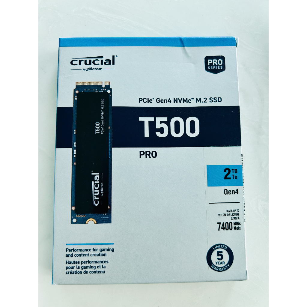 Crucial T500 PCIe Gen4 NVMe 2TB SSD, Up to 7,400MB/s, TLC NAND