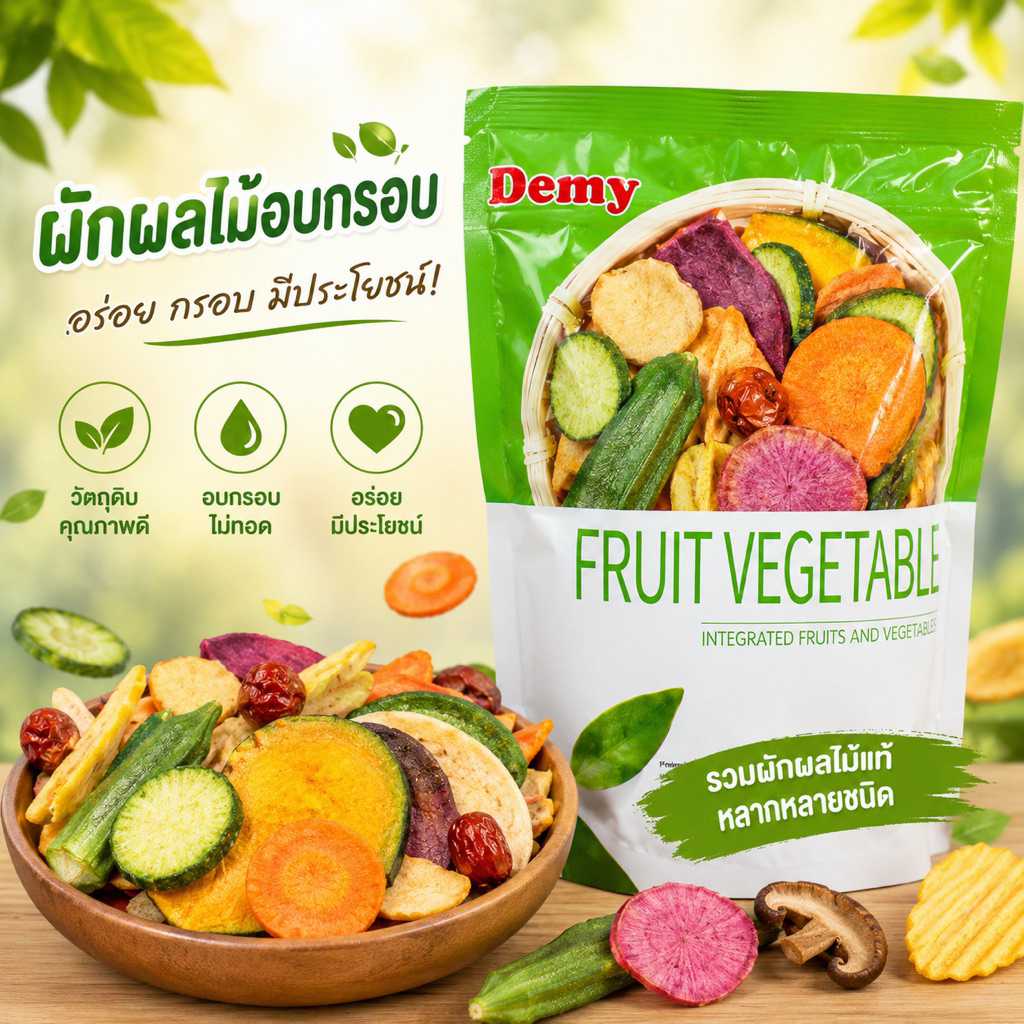 ผักผลไม้อบกรอบ Fruit vegetable 250g.