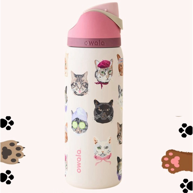 พร้อมส่ง!✨ owala freesip 32oz. exclusive UO cat collage in pink 🎀🐱