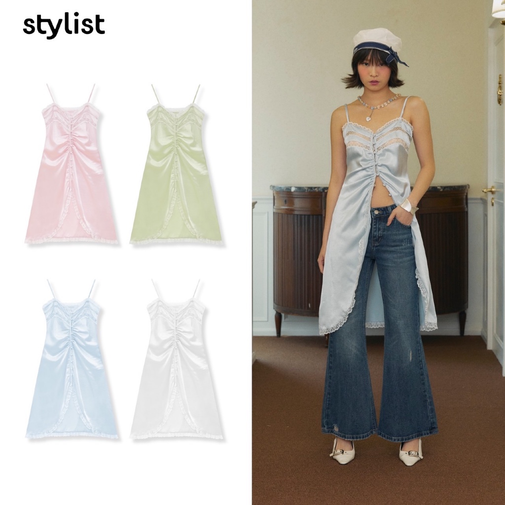 STYLIST - Arin  Skirts/Skorts 004 เดรสผ้าซาติน