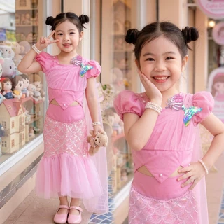 ชุดเงือก ชุดเงือกน้อย เจ้าหญิง เซท3หชิ้น เสื้อติดสไบ กระโปรง กิ้บหางปลาวิบวับ ชุดนางเงือก มัจฉา