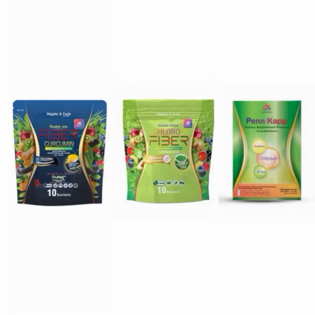 คลอโรไฟเบอร์พี่ญ่า Yaaleeyah Double Mixed Chloro-Fiber 10 ซอง & เพนแคป ธัญญา  Penn Kapp Yaaleeyah (มี 10 แคปซูล)