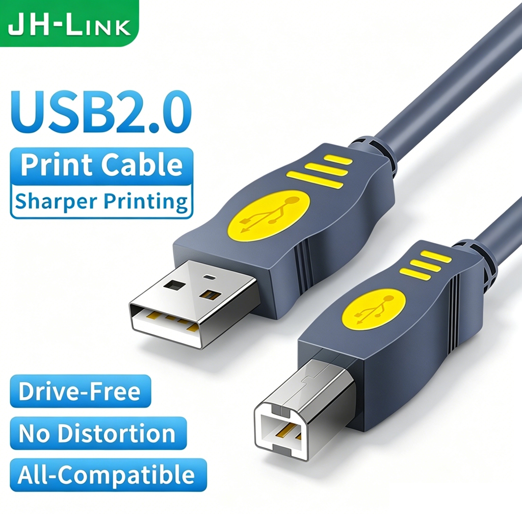 สายพิมพ์ USB 2.0 Type B Male to Type A Female สำหรับเครื่องพิมพ์ทุกยี่ห้อ รุ่นอเนกประสงค์