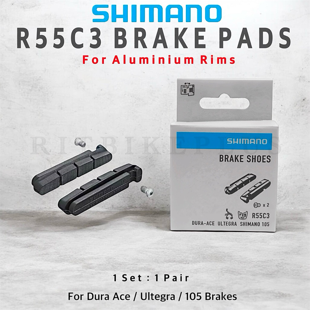 ผ้าเบรคจักรยาน Shimano รุ่น R55C3 ผ้าเบรคขอบอลู Rim BrakePads Wet & Dry fits Ultegra 105 & Dura-Ace BR-7900 สำหรับล้ออลู