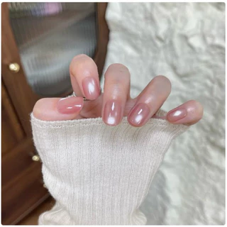 เล็บปลอมโทนชมพู ม่วง 🩷💜ทรงสั้นกุด ลูกแก้ว ขับผิว สีหวานๆ ✨เล็บปลอมพร้อมติด แถมฟรีกาว แมทช์ได้กับทุกลุค