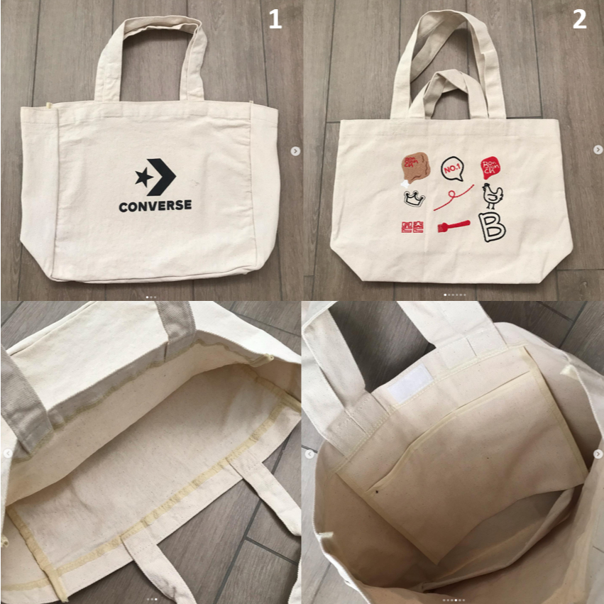 กระเป๋า กระเป๋าผ้า แบรนด์ CONVERSE และ BonChon ของแท้ ใบใหญ่ ของใหม่ ช่องเยอะ จุของดีมาก เนื้อกระเป๋