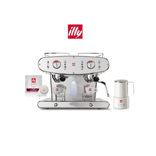 ILLY X2.2 E.S.E Coffee Machine+E.S.E. Coffee PODS Espresso 200 Pods Bold Intenso Roast+ILLY Milk Fro