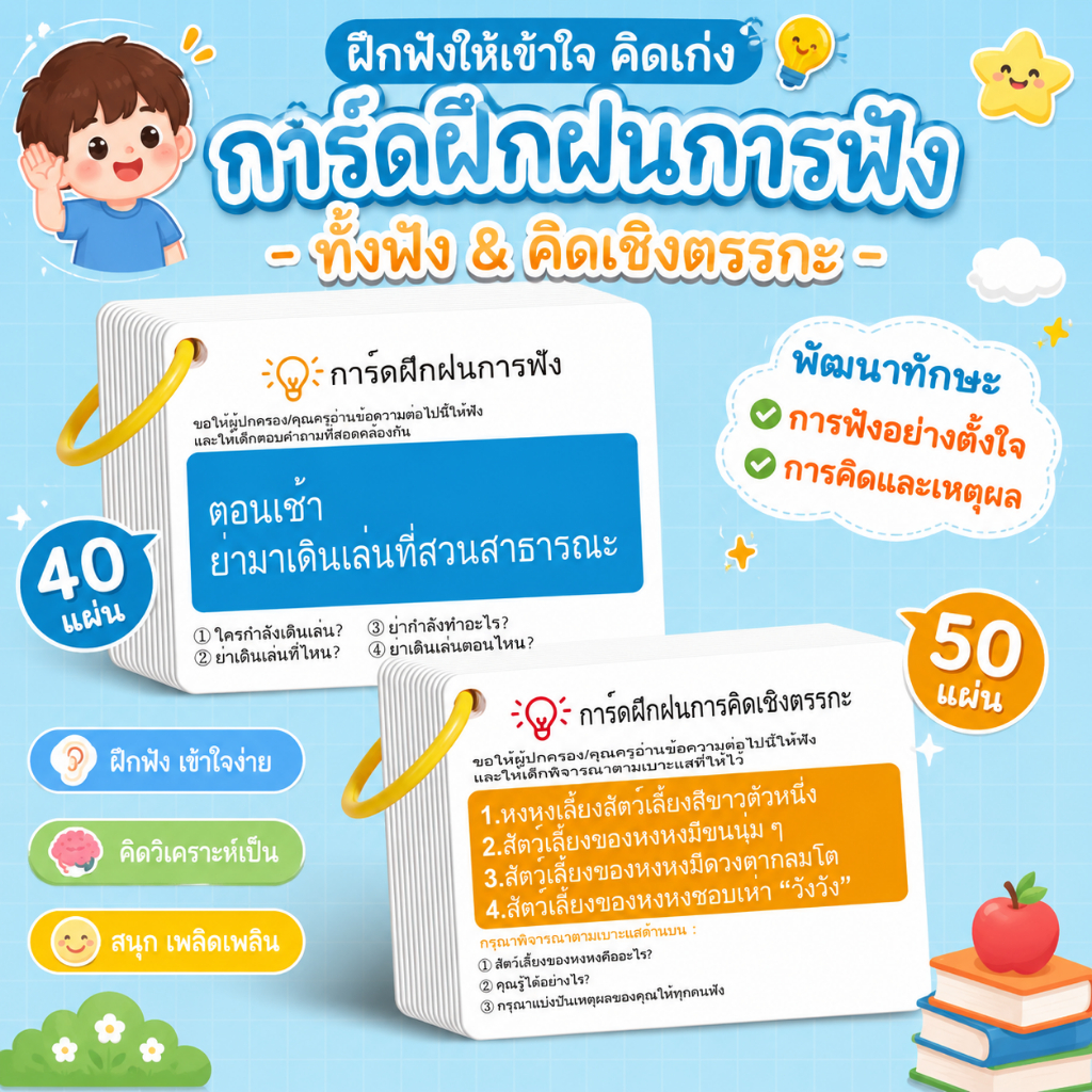 การสอนความเข้มข้น บัตรฝึกอนุสาวรีย์บัตรความเข้มข้น, เรื่องหน่วยความจําเข้าใจคําถามปฏิสัมพันธ์ระหว่างพ่อแม่และลูกคําตอบ