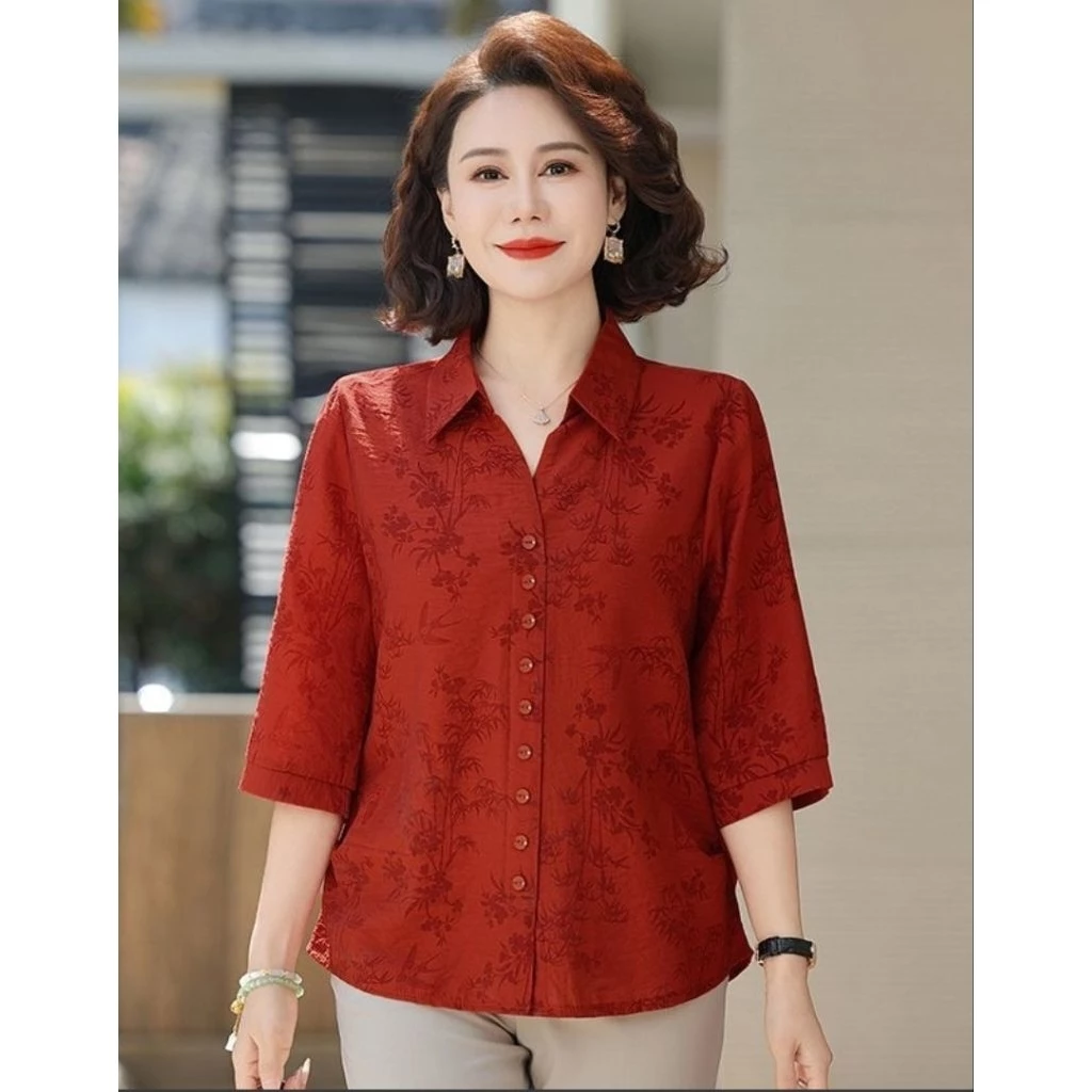เชิ้ตผู้ใหญ่สดใส มี 4โทนสี🥰 เสื้อเชิ้ตแบบใหม่ทรงสวยผู้ดี ผ้านิ่มใส่สบายไม่ยับด้วย#พร้อมส่ง#เชิ้ตผู้หญิง#ส่งฟรี#คุณนาย