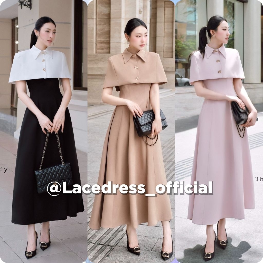 The gallery ■ พร้อมส่ง ■ชุดเดรสยาวทรงปกไหล่คลุม+แยกชิ้น