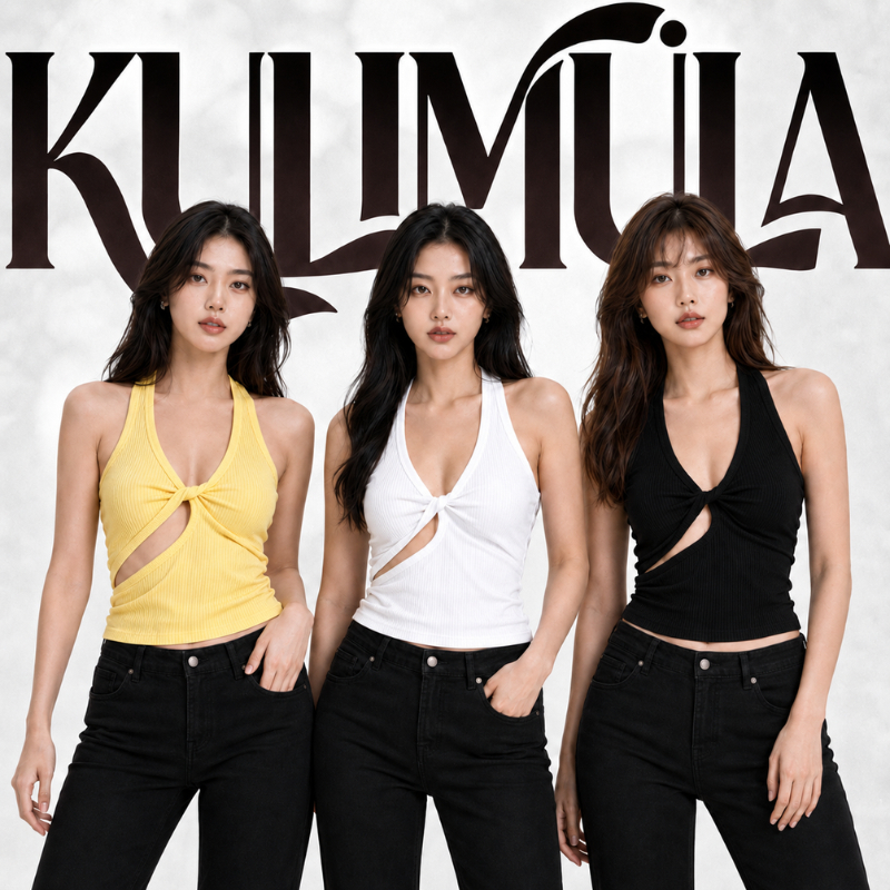 KULIMULA CHERI TWIST TOP เสื้อกล้ามดีเทลมัดหน้า ทรงรัดรูปสวย ใส่คู่กับกางเกงยีนส์หรือกระโปรงได้ทุกวัน YD57