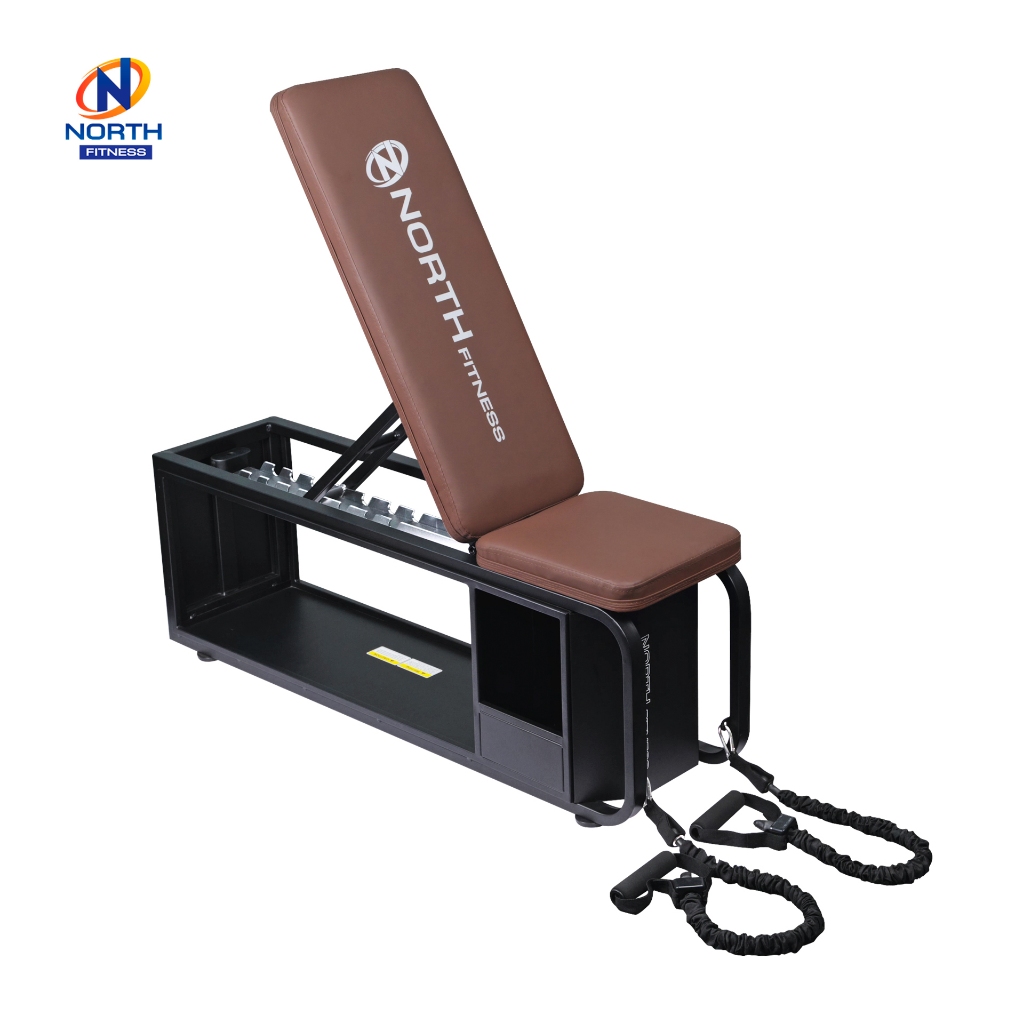 NORTH FITNESS ม้านั่งยกน้ำหนัก รุ่น Dumbbell Bench มีช่องเก็บของ ปรับระดับได้ สำหรับ Home Gym ประหยัดพื้นที่