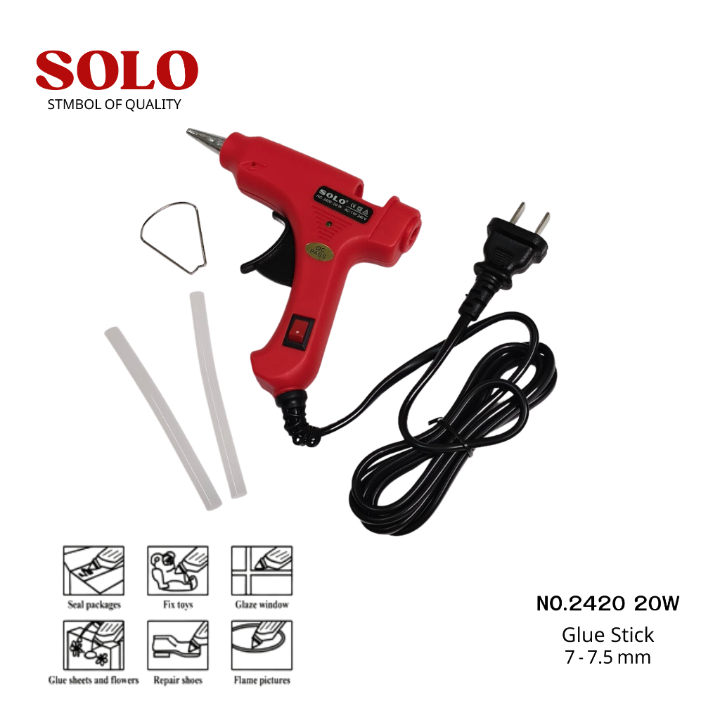 SOLO ปืนยิงกาวไฟฟ้า รุ่น 2420 2440 2480 ร้อนเร็ว ทนทาน งานประดิษฐ์ งานช่าง