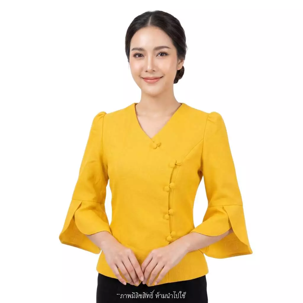 บอกลาเสื้อเชิ้ตแบบเดิมๆ มาเติมสีสันด้วยเสื้อไหมลาว รหัส พร อก 34-48 นิ้ว