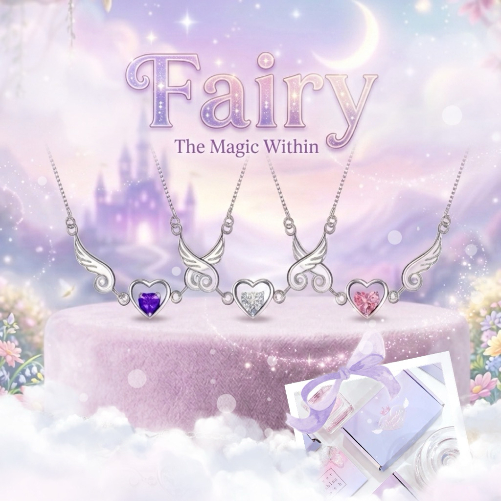 🎀ลด80฿ 🐰 โค้ดหน้าร้าน 💗 New~ Fairywing 💗 สร้อยข้อมือ สร้อยคอชุบเงินแท้ สร้อยข้อมือ (117) หัวใจ น่ารัก ลูกคุณ