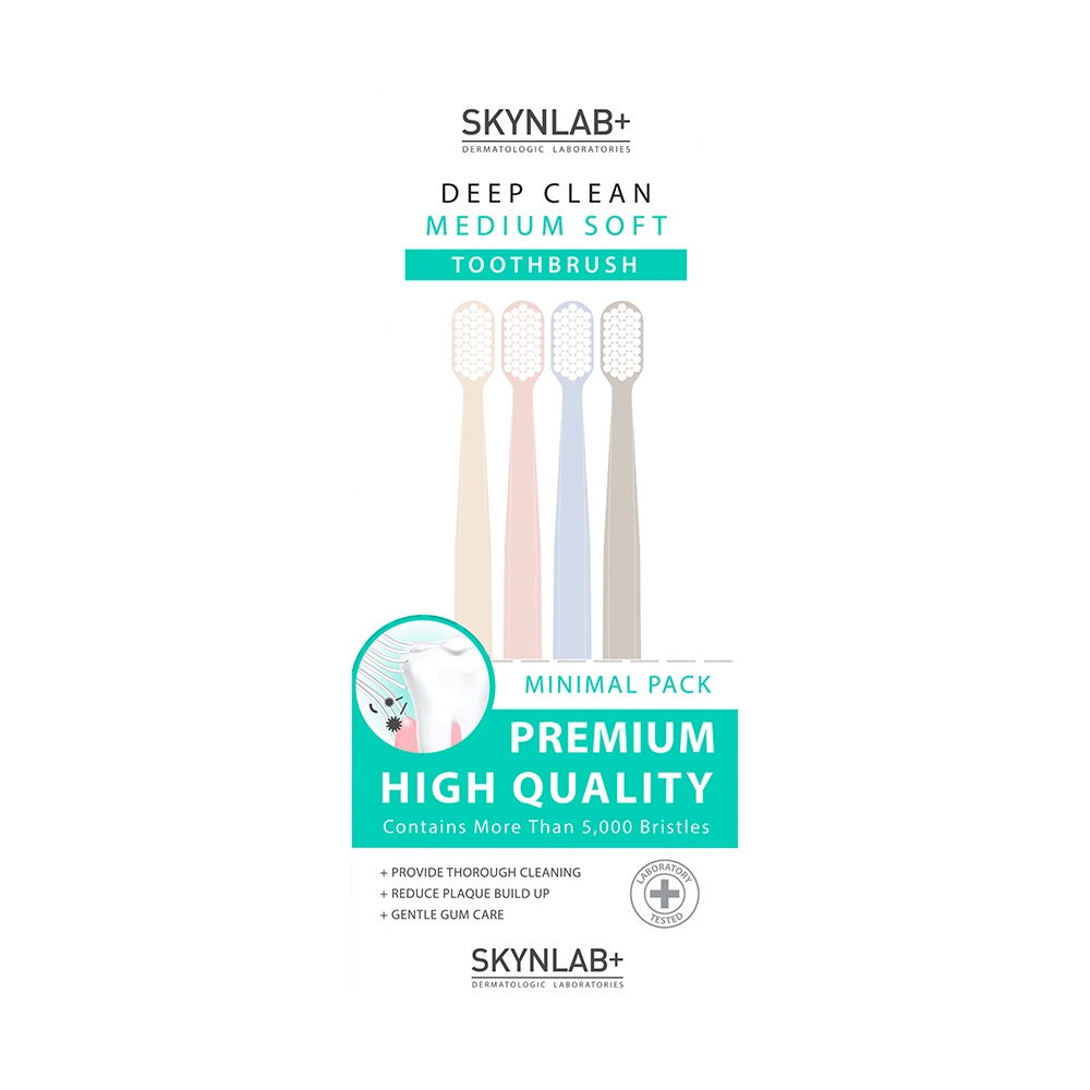 [แพ็คคู่] Skynlab แปรงสีฟันดีพคลีนมีเดียมซอฟท์ สกินแล็บ