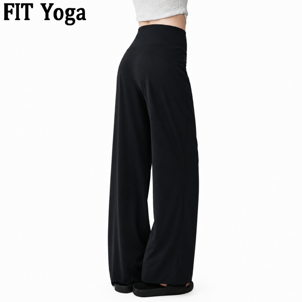 FitYoga กางเกงวाइดเลกผู้หญิง เอวสูง ทรงหลวม รู้สึกเหมือนไม่สวม สำหรับเดินเล่น