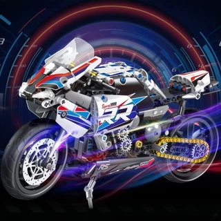 บล็อคตัวต่อ 600+PCS Motorcycle โมเดลรถมอเตอร์ไซค์ ขนาดใหญ่ ประกอบง่าย ของขวัญเด็กชาย
