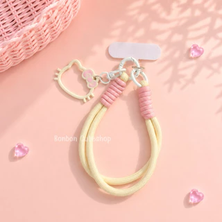 [พร้อมส่งจากไทย]เชือกห้อยมือถือ สายคล้องมือถือแบบสั้น มาพร้อมแผ่นคล้องและตุ๊กตา by bonbon cuteshop