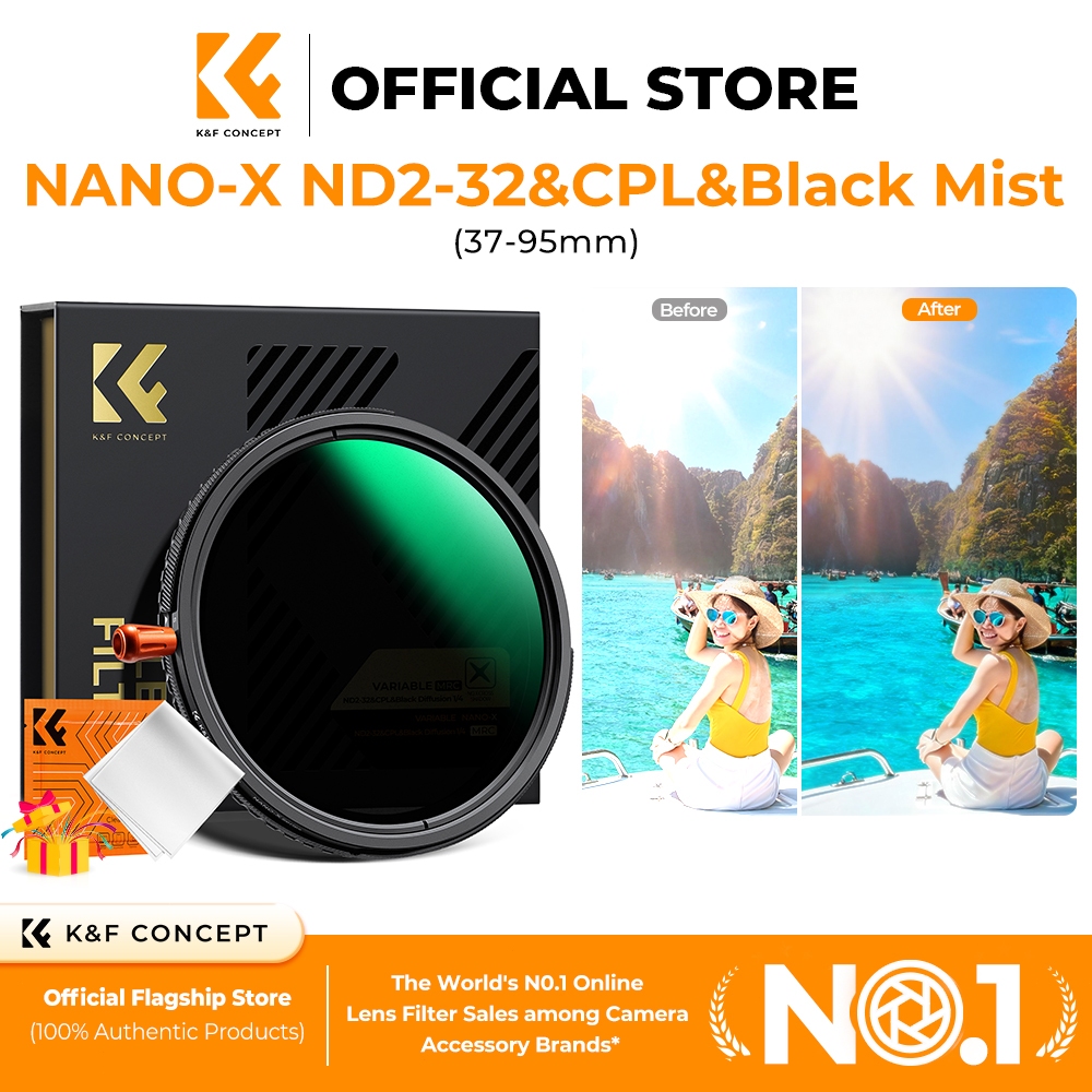 K&F CONCEPT 67mm 3-in-1 Filter สำหรับ DSLR/Mirrorless ปรับแสง ลดแสงสะท้อน Soft Cinematic Effect