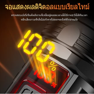 ไฟฉายพกพา จอแสดงผล Led อัจฉริยะ ไฟฉาย กันน้ํา ชาร์จใหม่ได้ ซูมไฟฉายสว่าง เ ดินป่า