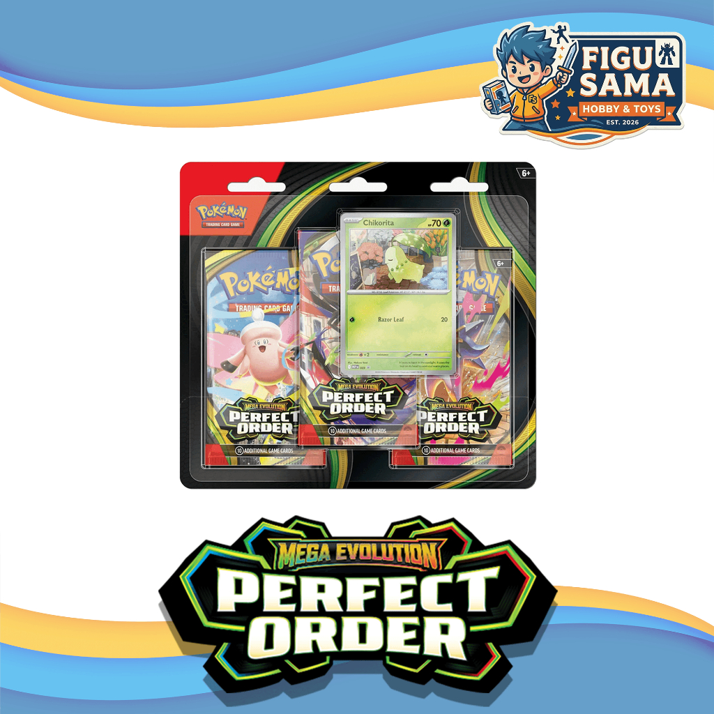 Pokemon Perfect Order 3 Pack Blister Mega Evolution (ME03)(EN) ภาษาอังกฤษ | ของแท้ 100% (Pokemon TCG)