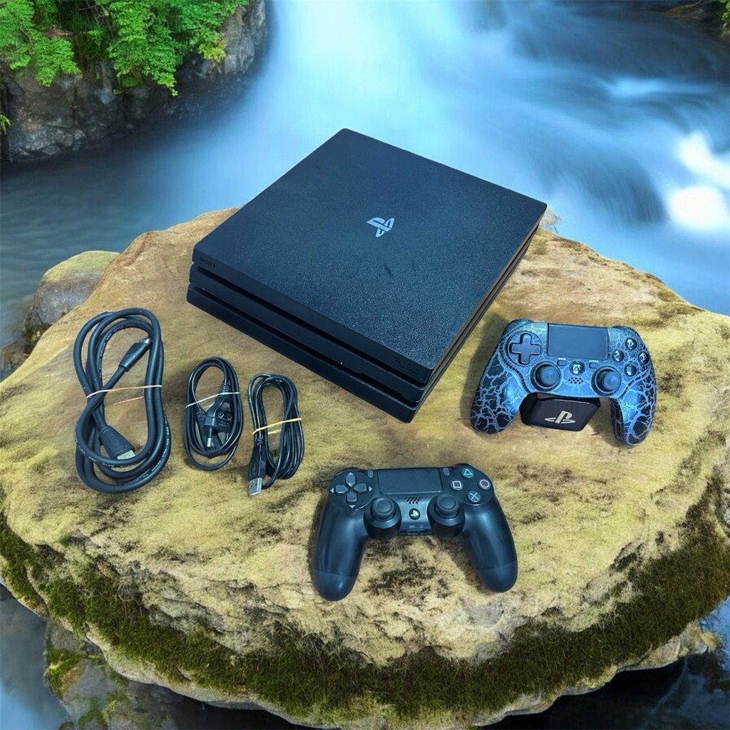 เครื่องเกม PS4 Pro 1TB  หัวอ่านดีเล่นแผ่นปกติ เปลี่ยนซิลิโคนเครื่องแล้ว เกมติดเครื่อง ไม่มีรหัส [มือ