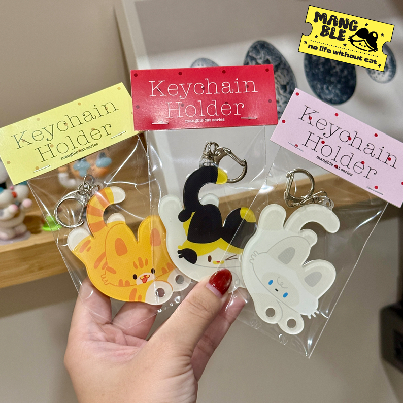 NEW! Keychain holder : Mangble cat Serie มีฟิล์มเคลือบสองด้าน ลอกออกได้