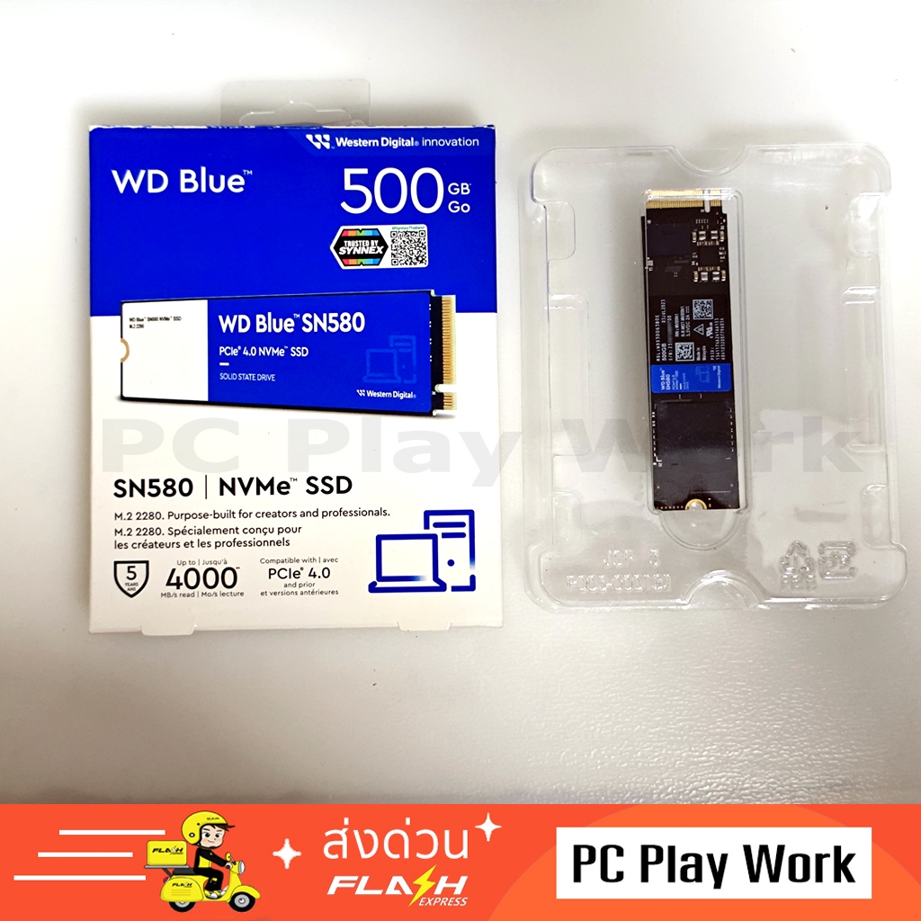 WD BLUE SN580 500 TB SSD (เอสเอสดี) PCIe 4x4/NVMe M.2 2280 (WDS500G3B0E) (มือสอง)