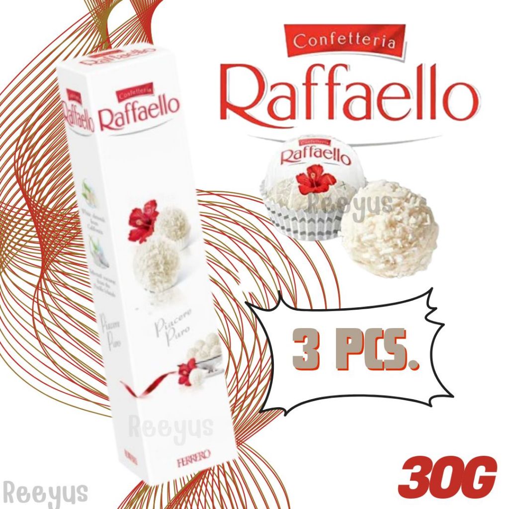 Ferrero Confetteria Raffaello 30g มี 3 ลูก สินค้าจากโปแลนด์ มีฮาลาล Exp.13/07/26
