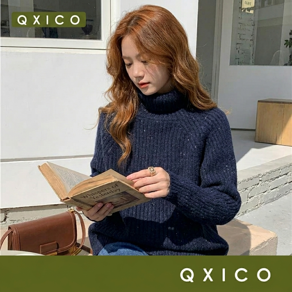 QXICO.TH รุ่นCS147 เสื้อไหมพรมคอเต่า กันหนาวได้ดี นุ่มละมุน