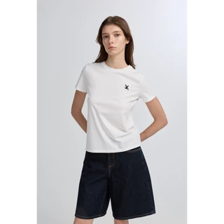 CC DOUBLE O SIGNATURE BIRD LOGO CREW NECK TEE ผู้หญิง เสื้อยืดคอกลมปักโลโก้นกซิกเนเจอร์ รุ่น O26WGWA007 (AW26 #P1)