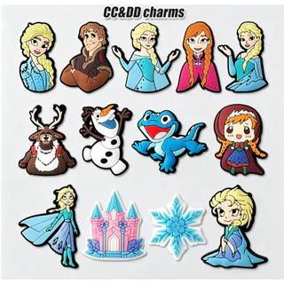ของแท้แท้เดิม เครื่องประดับรองเท้าขายดี ปุ่ม PVC ตกแต่งรองเท้ารู ลายการ์ตูนน่ารัก ถอดติดได้