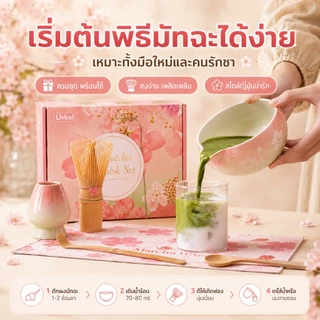 ชุดมัทฉะสีชมพู 6/8 ชิ้น ชุดชงมัทฉะ ชุดมัทฉะญี่ปุ่น ถ้วยชงมัทฉะ ชุดชามมัทฉะ ถ้วยมัทฉะน่ารัก