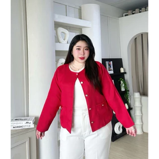 (T67ทวิต) เสื้อคลุมทวิตสำหรับสาวอวบ *มีซับใน อก 38-52 Lanastore ❌ไม่ต้องเผื่อไซส์นะคะ❌