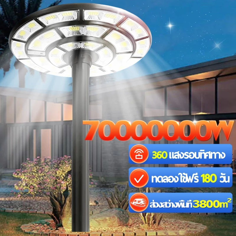 【รับประกัน30ปี】ไฟโซล่าเซลล์ UFO ไฟถนนยูเอฟโอ ไฟทรงกลม 20000000W โคมไฟโซล่าเซลล์ Solar Light LED ไฟถนน IP69ป้องกันฟ้าผ่า