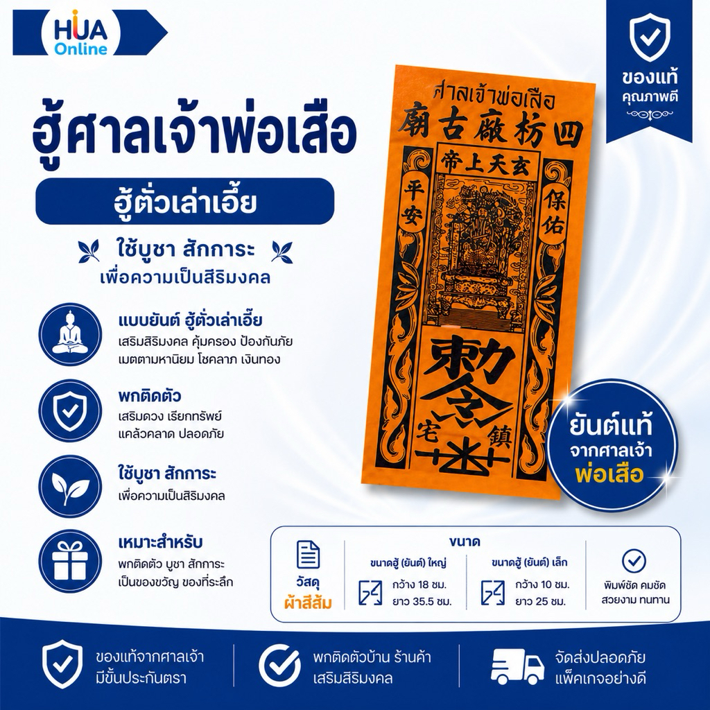 ผ้ายันต์ ศาลเจ้าพ่อเสือ (ฮู้ตั่วเล่าเอี๊ย)