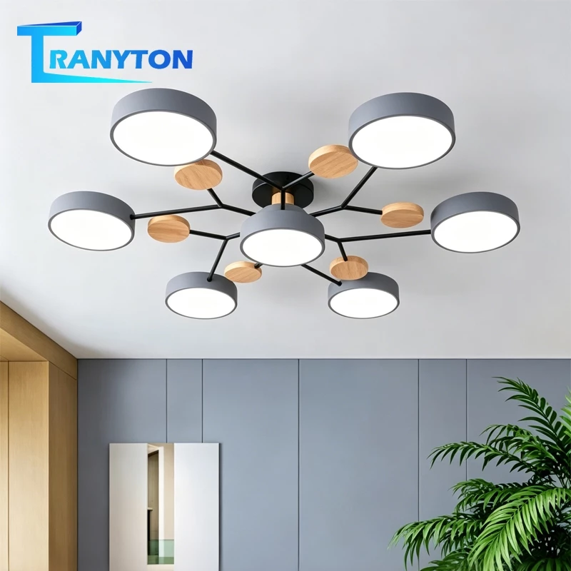 48W 60W 72W 84W ไฟเพดาน LED สร้างสรรค์ ไฟตกแต่งห้องนอน ไฟห้องนั่งเล่น แสง 3 โทน