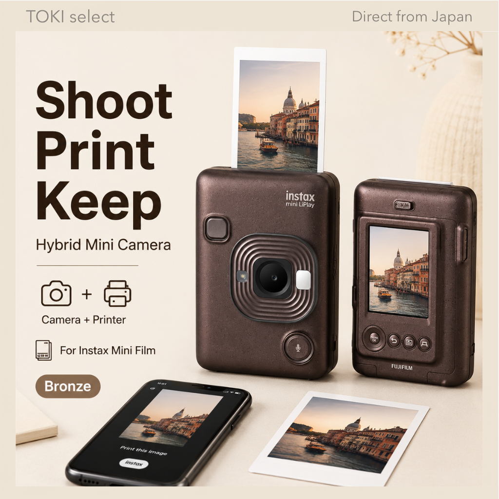 FUJIFILM Instax Mini LiPlay Hybrid Instant Camera Smartphone Printer Bronze