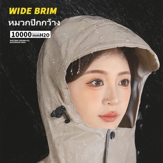 เสื้อกันฝน เสื้อกันฝนขี่มอไซค์ กันน้ำ100% ฮู้ดปรับได้ เหมาะสำหรับขี่ ผู้ชาย ผู้หญิง สวมใส่สบาย
