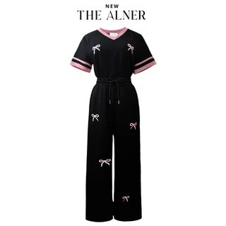 ชุดเซตวอร์มปักโบว์ กางเกงขายาว Thealner (ดิอัลเนอร์) AN810