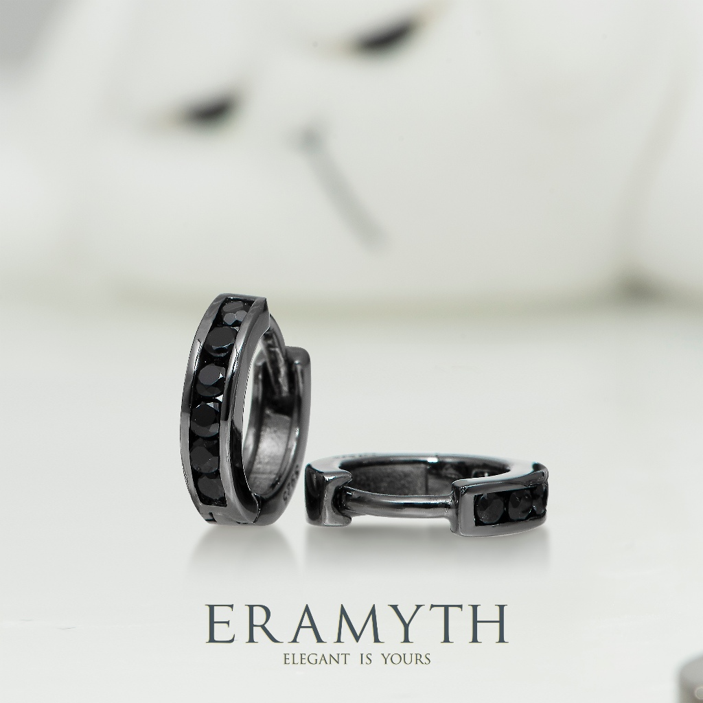 Eramyth : ต่างหูห่วง เงินแท้92.5 ขนาด11mm เพชรCZ รวม รูปที่ 3