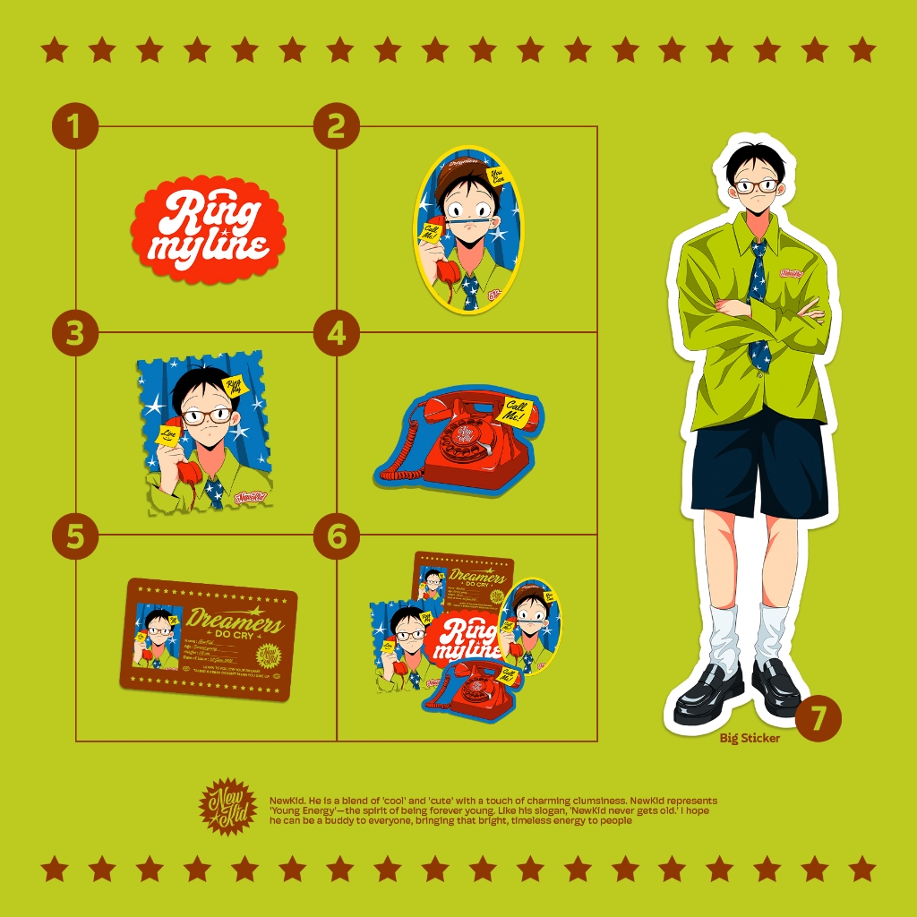 NewKid Ring My Line Sticker Dicut สติกเกอร์ ตกแต่ง สติกเกอร์ไดคัท