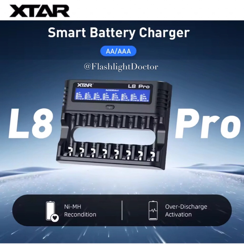 รางชาร์จ XTAR L8 Pro Li-ion 1.5V & Ni-MH 1.2V Charger with Discharge & Repair
