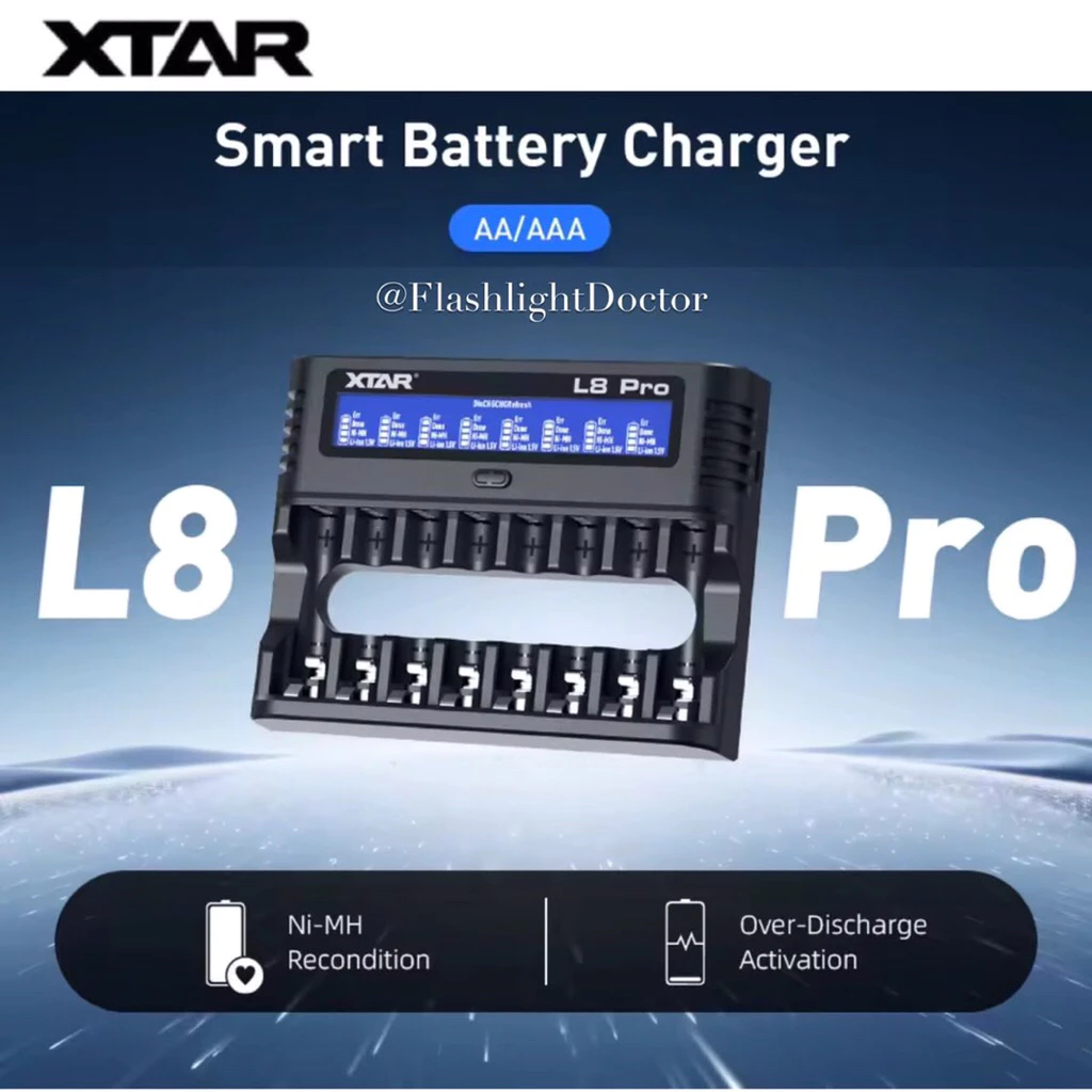 รางชาร์จ XTAR L8 Pro Li-ion 1.5V & Ni-MH 1.2V Charger with Discharge & Repair